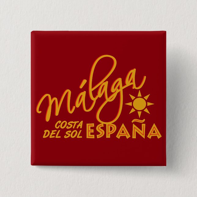 Botón personalizado de Málaga España (Anverso)
