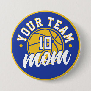 Botón personalizado de mamá de baloncesto
