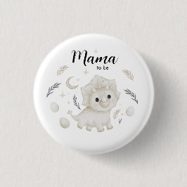 Botón personalizado de mamá dinosaurio boho lindo