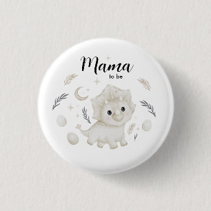 Botón personalizado de mamá dinosaurio boho lindo
