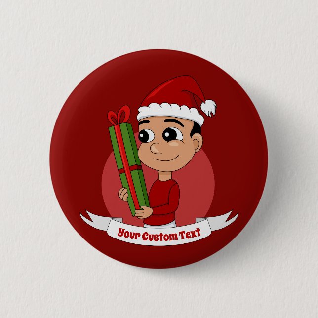 botón personalizado de niño Navidades de corte (Anverso)