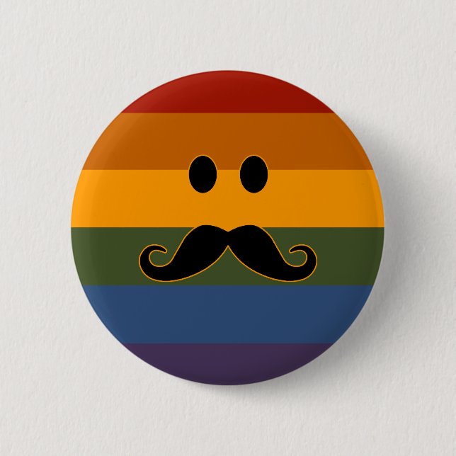 botón personalizado de Orgullo de Mustache (Anverso)