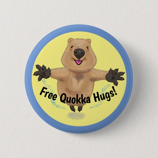 botón personalizado de quokka puente feliz (Anverso)