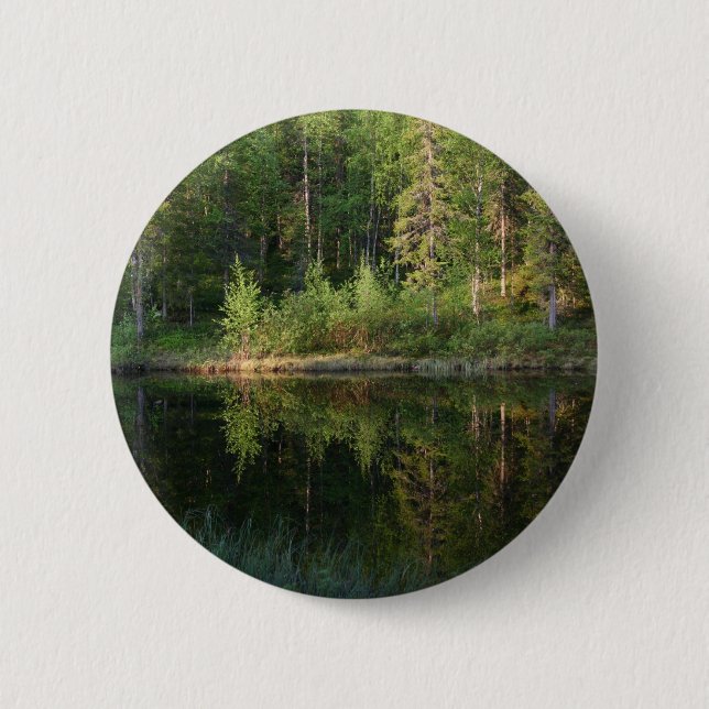 Botón personalizado de reflexión de la naturaleza (Anverso)