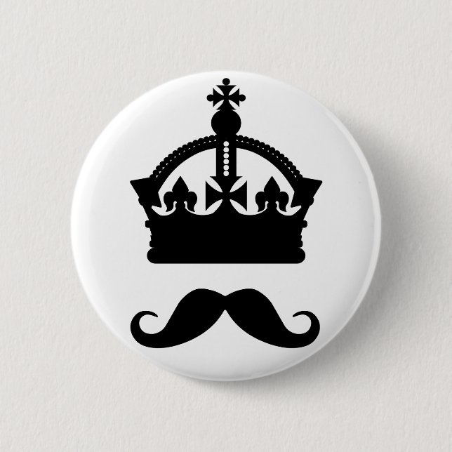 botón personalizado de Rey de bigotes (Anverso)