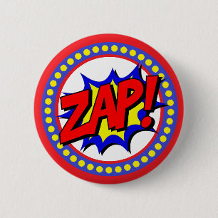 botón Personalizado de superhéroe Zap