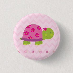 Botón personalizado de tortuga corta para Chicas