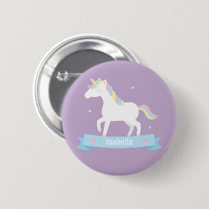 Botón Personalizado de Unicornio Pastel Lindo para