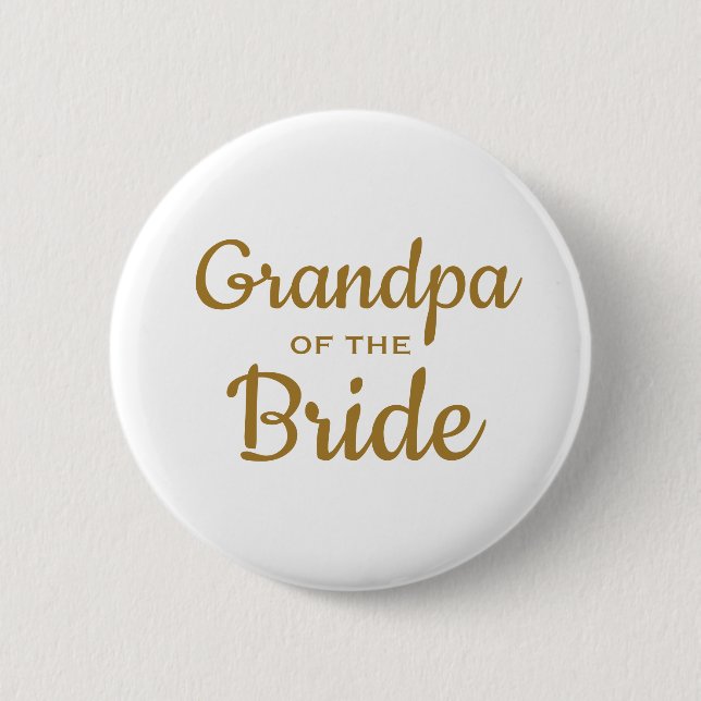 Botón Personalizado del abuelo del Boda de novia (Anverso)