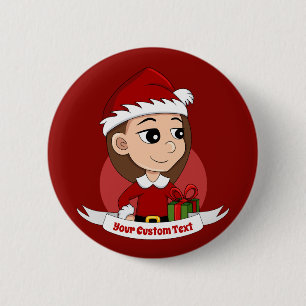 botón personalizado del chica de navidades