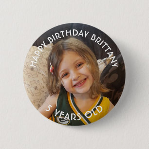 Botón personalizado del chica del cumpleaños