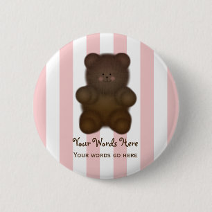 Botón personalizado del oso de peluche del mensaj