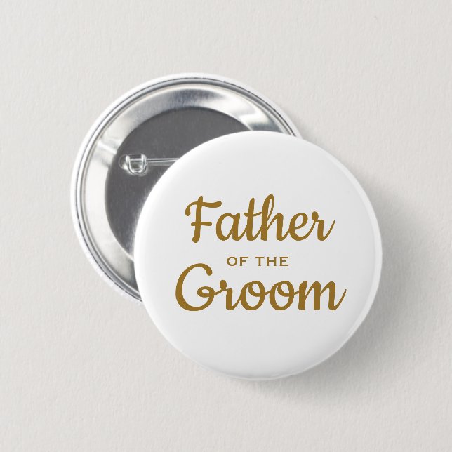 Botón Personalizado del padre del Boda de Groom (Anverso y reverso)