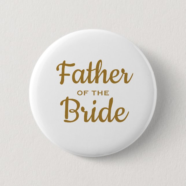 Botón Personalizado del padre del Boda de novia (Anverso)