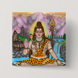 Botón personalizado del Señor Shiva, deidad hindú