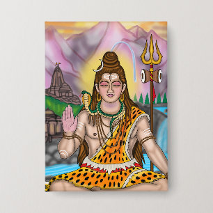 Botón personalizado del Señor Shiva, deidad hindú 