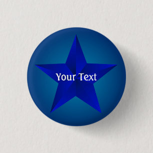 Botón Personalizado Estrella Azul 1 1/4"