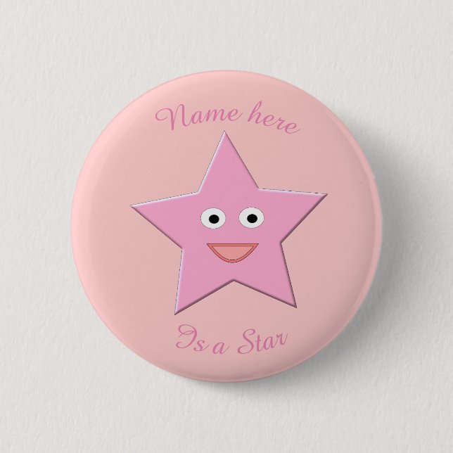botón Personalizado Estrella rosa de bonito (Anverso)