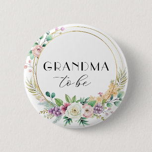 botón personalizado Floral Baby Shower - GRANDMA p