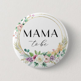 Botón personalizado Floral Baby Shower - MAMA será