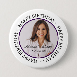 botón personalizado Happy Birday Photo and Age Nam