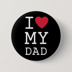 Botón Personalizado negro que amo a papá