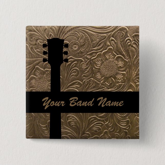 botón personalizado Pin Band Merch Guitar Country (Anverso)