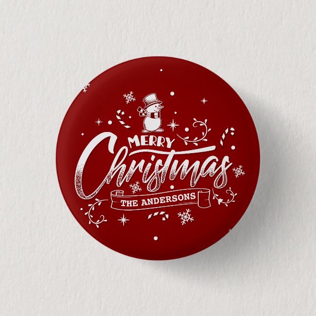 Botón personalizado simple del Pin del navidad del (Anverso)