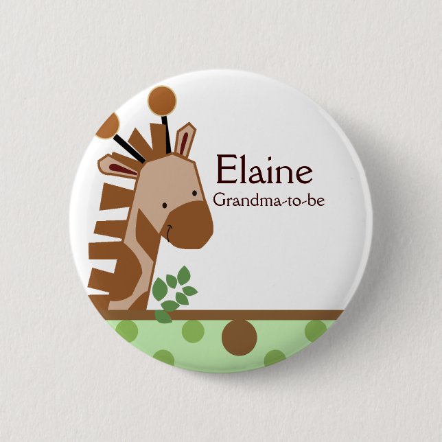 botón Personalizado TAG de Jungle Adventure Giraff (Anverso)