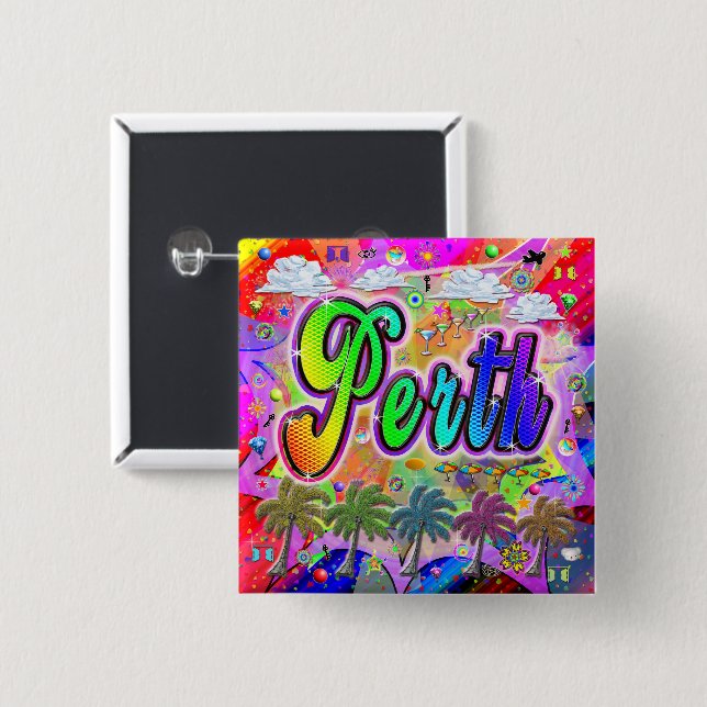 Botón Perth Vista Express (Anverso y reverso)