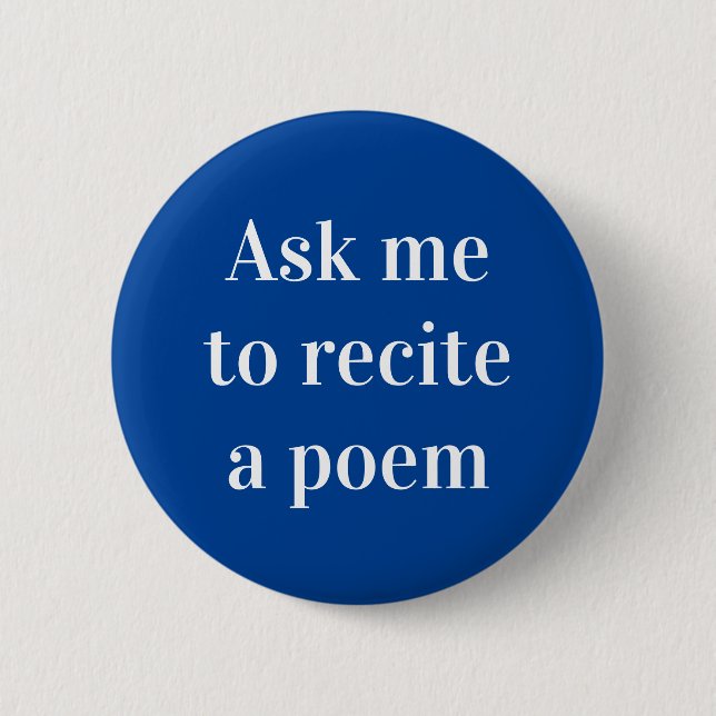 Botón "Pídeme recitar un poema" (Anverso)