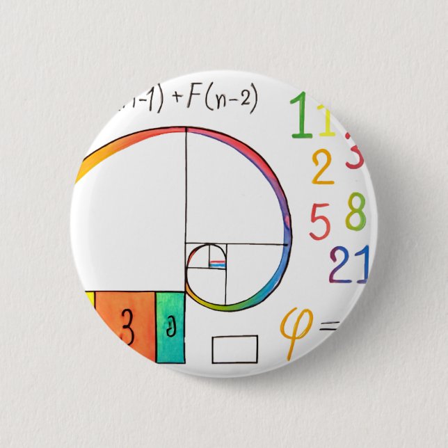 botón Pin de espiral de Fibonacci (Anverso)