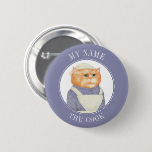 botón Pin de la etiqueta de nombre CAT COOK