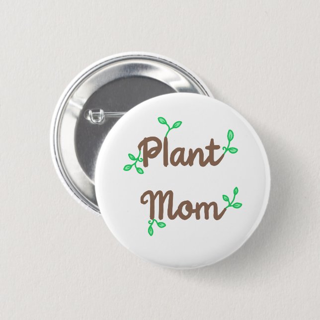 botón Pin-On de Plant Mom (Anverso y reverso)