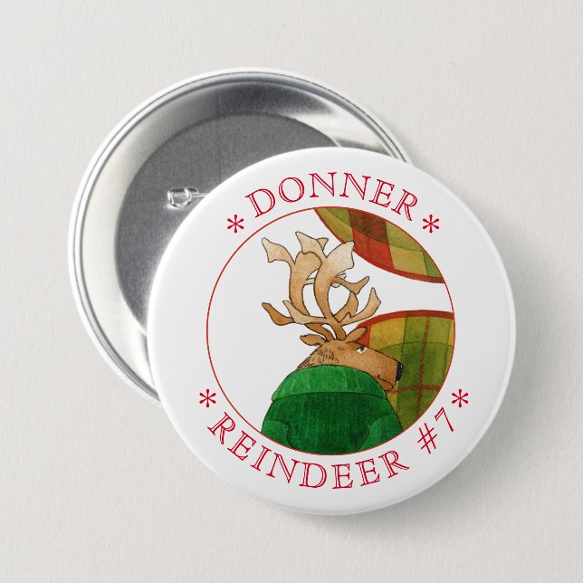 botón Pin redondo del REINDER DEL DONANTE (Anverso y reverso)
