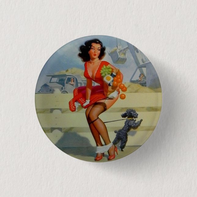botón PIN UP CHICA Pinback (Anverso)