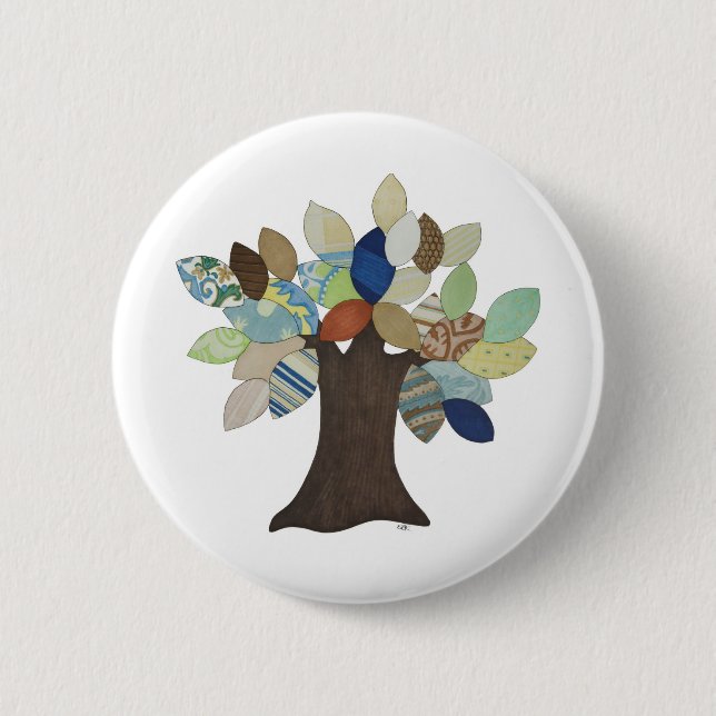 botón Pinback de árbol plateado (Anverso)