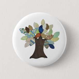 botón Pinback de árbol plateado