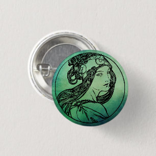 Botón Pinback de Art Nouveau