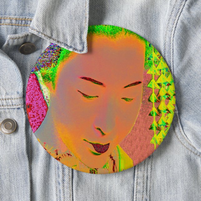 botón Pinback de arte pop Geisha (In situ)