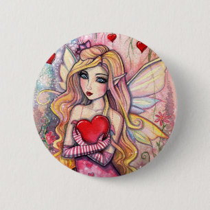 botón Pinback de hadas de el día de San Valentín