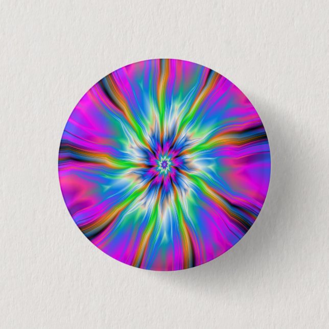 Botón Pinback de la paleta explosiva azul y rosa (Anverso)