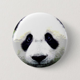 Botón Pinback de los ojos del oso Panda