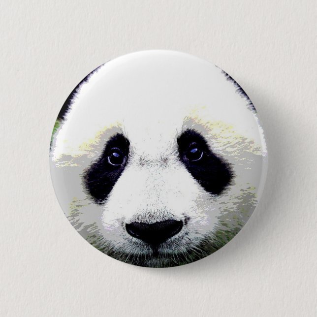Botón Pinback de los ojos del oso Panda (Anverso)