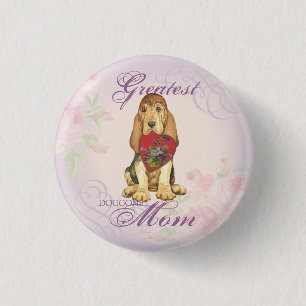 botón Pinback de mamá del corazón sangriento