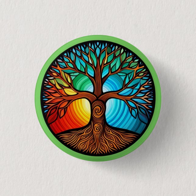 Botón Pinback del árbol de la vida (Anverso)