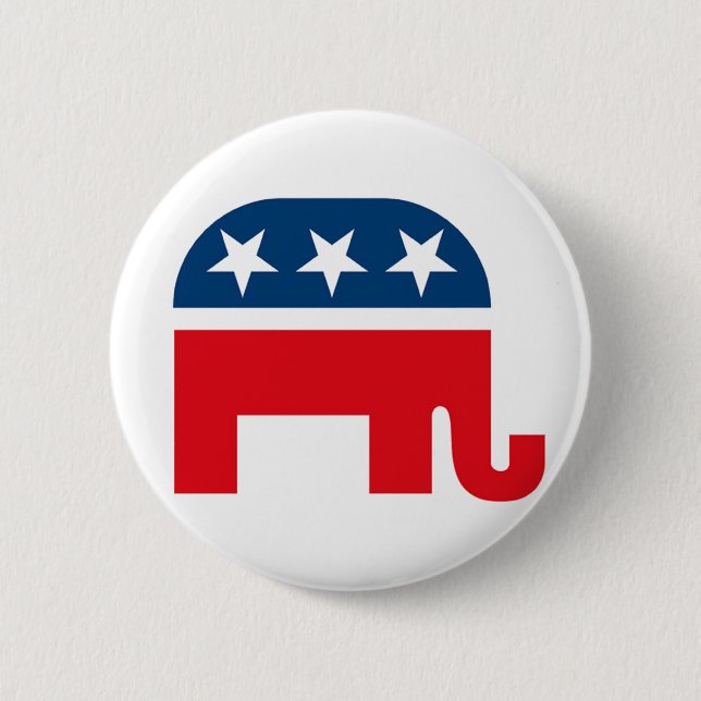 Botón Pinback del Elefante Republicano (Anverso)
