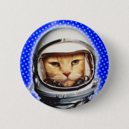 Botón Pinback del gato del astronauta