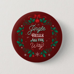 Botón Pinback del navidad de los cascabeles hasta