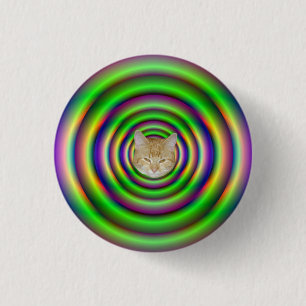 Botón Pinback del Túnel de Torneo Verde + gato